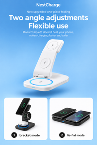 Foldable 3-in-1 Wireless Charging Stand- Fast Charge